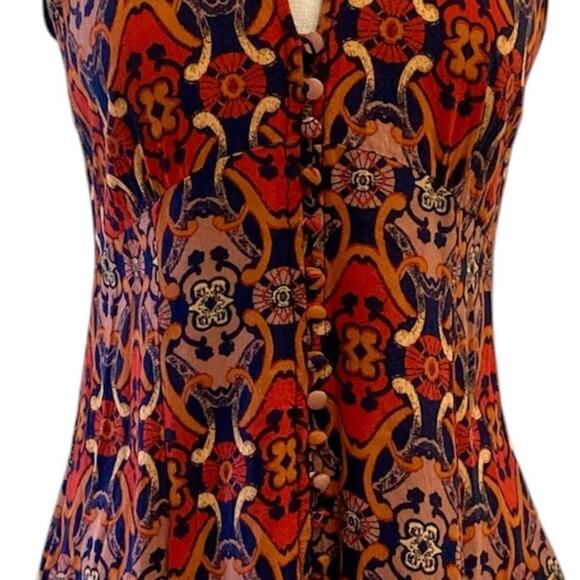 Free People Get Together tunic dress, ladies 6 boho print mini dress/tunic top - Picture 7 of 12